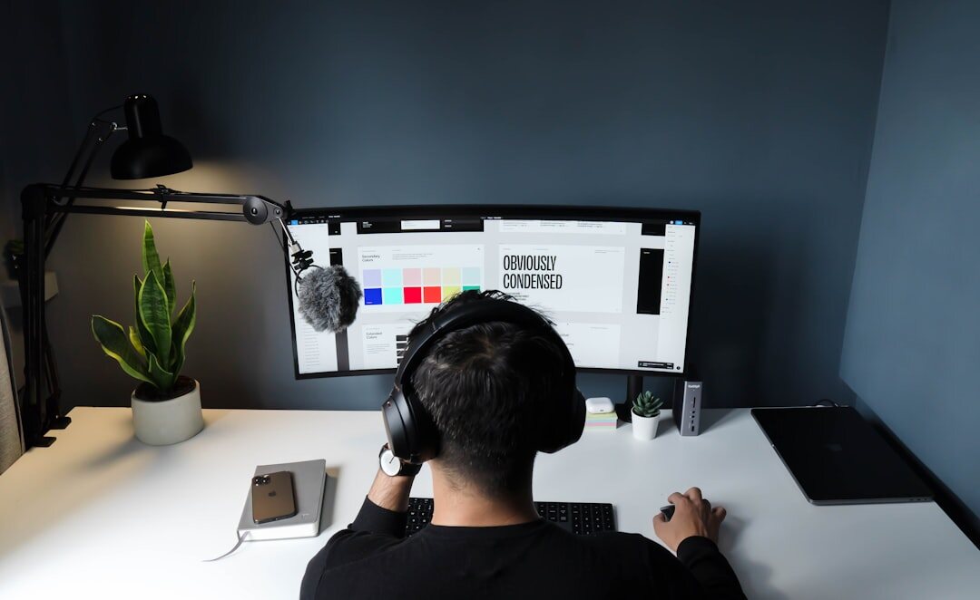 editorial designer at desk
